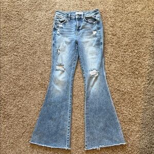 Flying Monkey distressed flare jeans